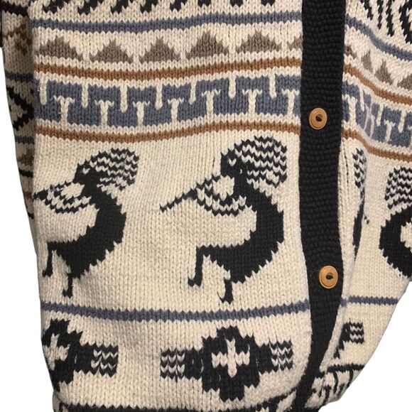 Planet Earth Womens Western Aztec Chunky Button Down Cardigan Sweater M/L Boho - Picture 7 of 8